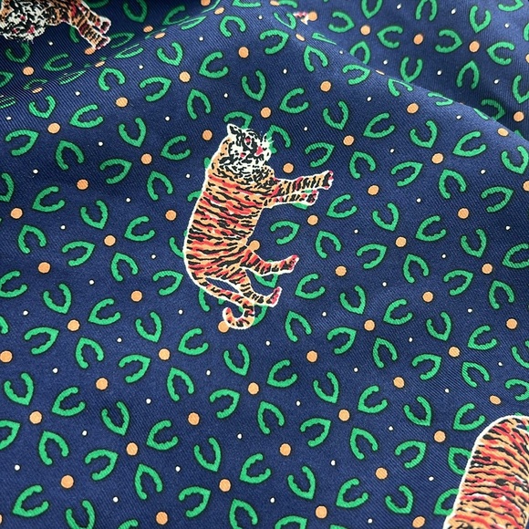 J. Crew Blue and Green 100% Silk Cropped Pants - Picture 10 of 10